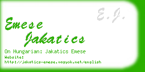 emese jakatics business card